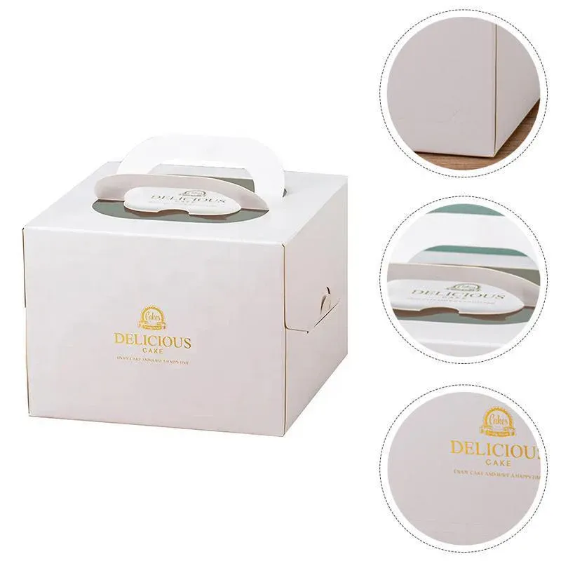 30PCS White Portable Cake Boxes Display Window Packing Case Party with Handle Birthday - 12 inch - Image 7