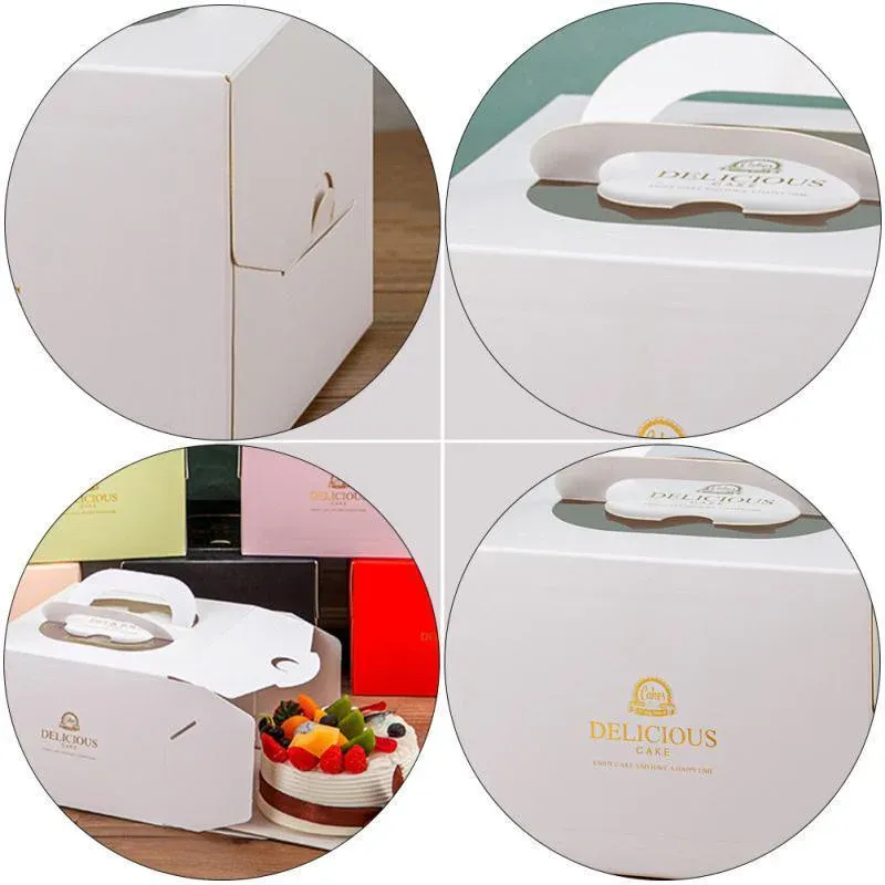 30PCS White Portable Cake Boxes Display Window Packing Case Party with Handle Birthday - 12 inch - Image 8