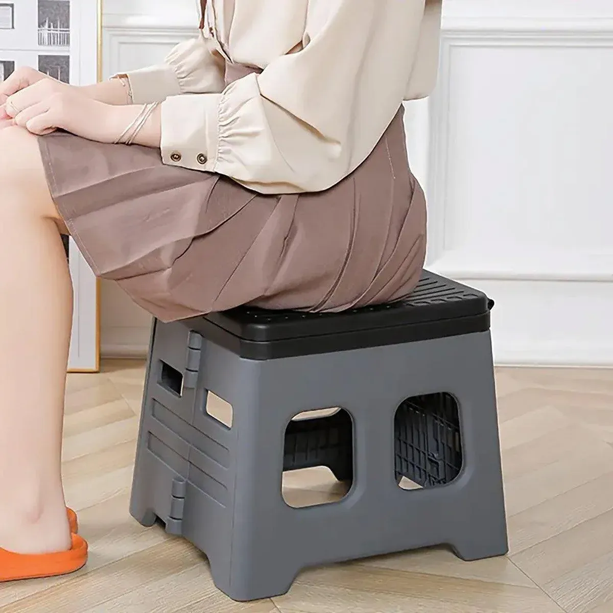 Outdoor Travel Toilet Portable Folding Stool Seat for Camping Hiking and Outdoor - Grey - Image 7