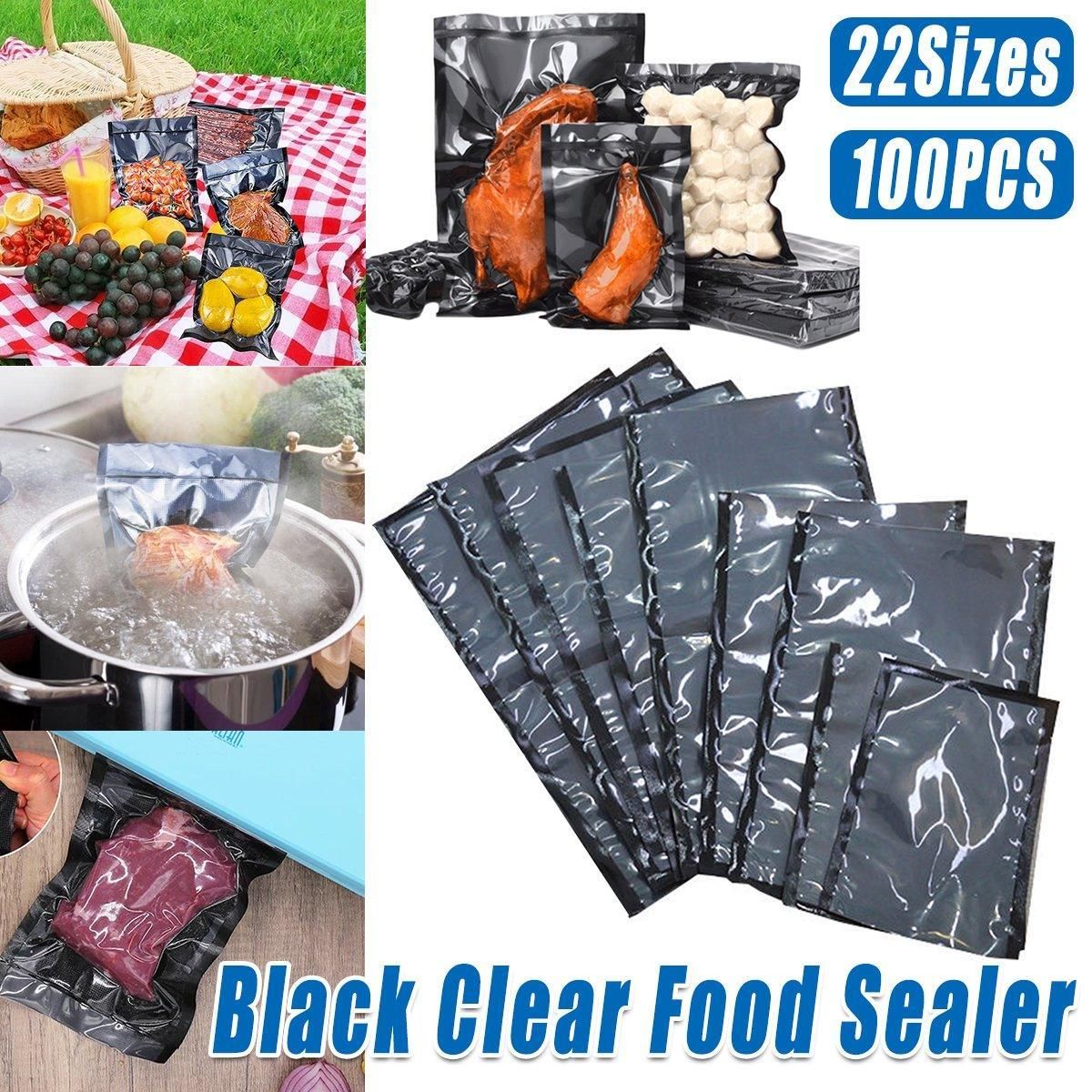 100pcs Transparent Vacuum Bags Air Compression Sealed Food Packaging - 9*13cm - Image 1