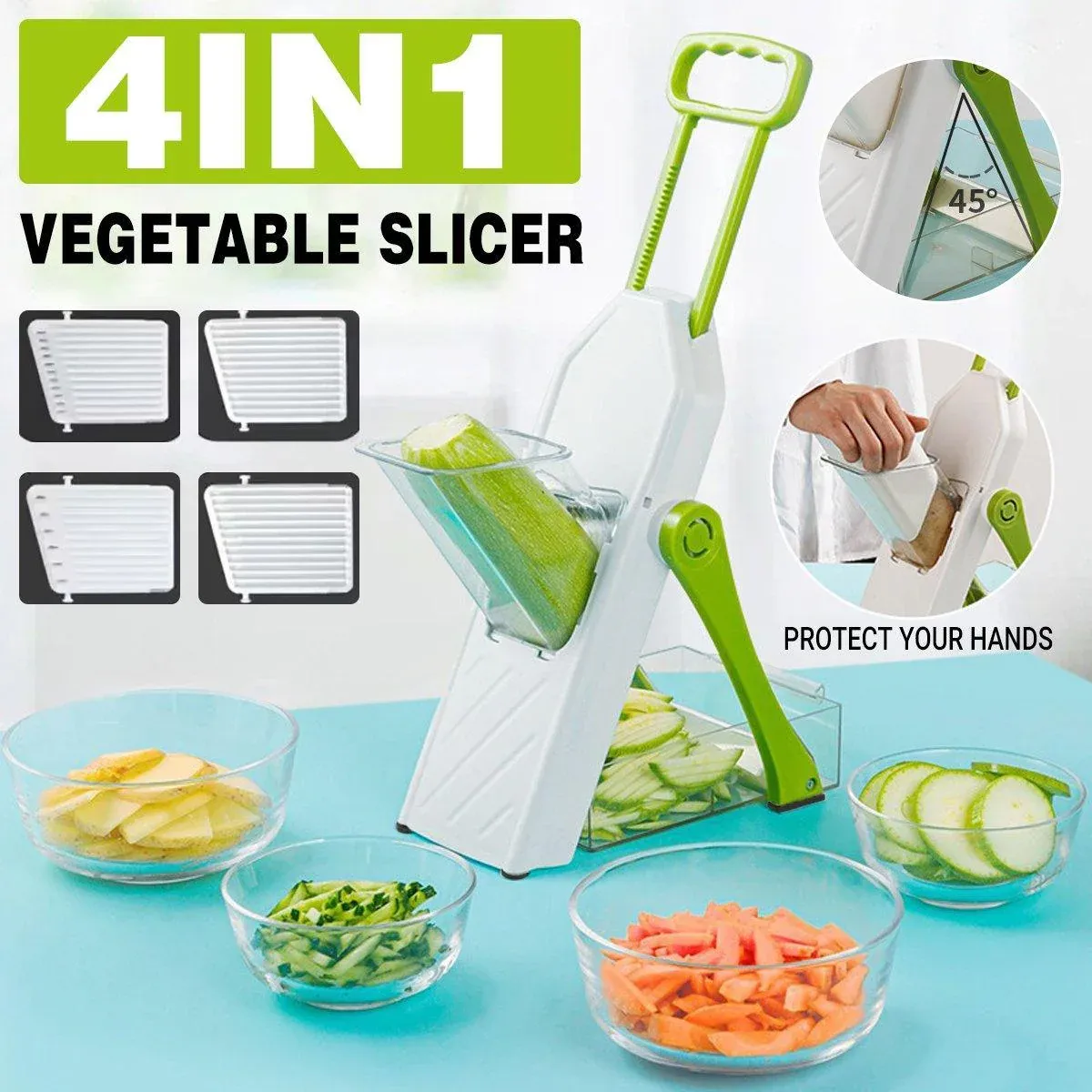4 in 1 Multifunctional Vegetable Slicer Kitchen Food Chopper Cutting Tool - Image 1