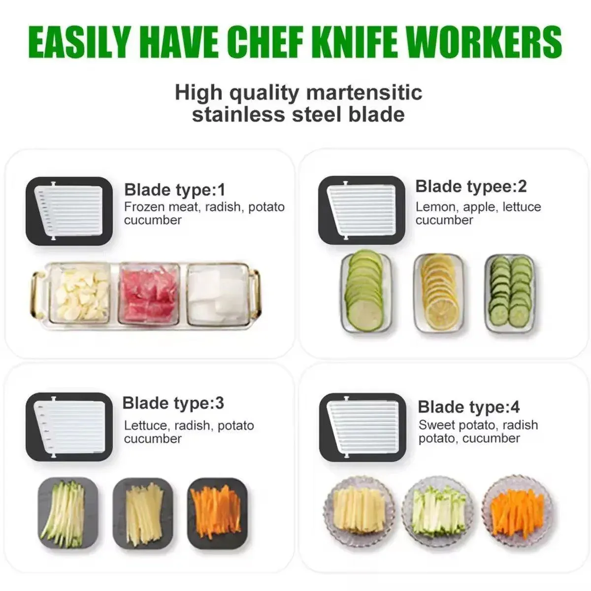 4 in 1 Multifunctional Vegetable Slicer Kitchen Food Chopper Cutting Tool - Image 6