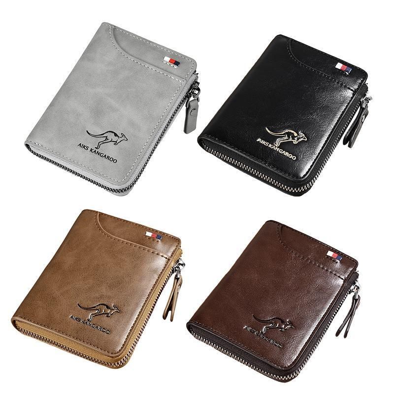 Men'S Rfid Blocking Leather Short Wallet Credit Id Card Cash Holder Purse - Image 2