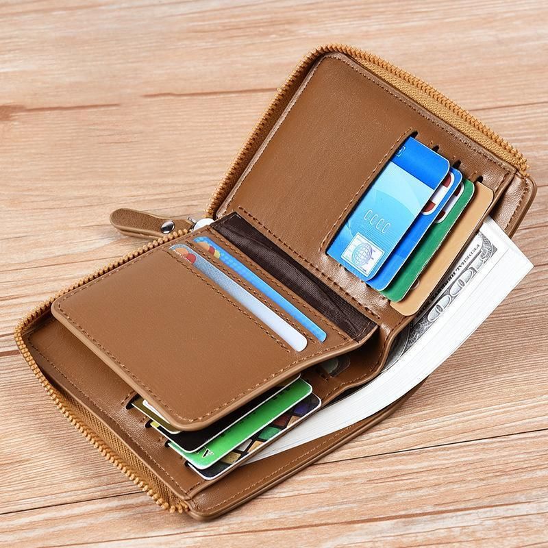 Men'S Rfid Blocking Leather Short Wallet Credit Id Card Cash Holder Purse - Image 5