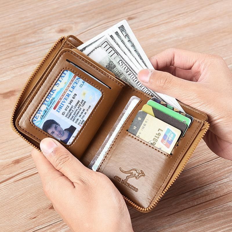 Men'S Rfid Blocking Leather Short Wallet Credit Id Card Cash Holder Purse - Image 6
