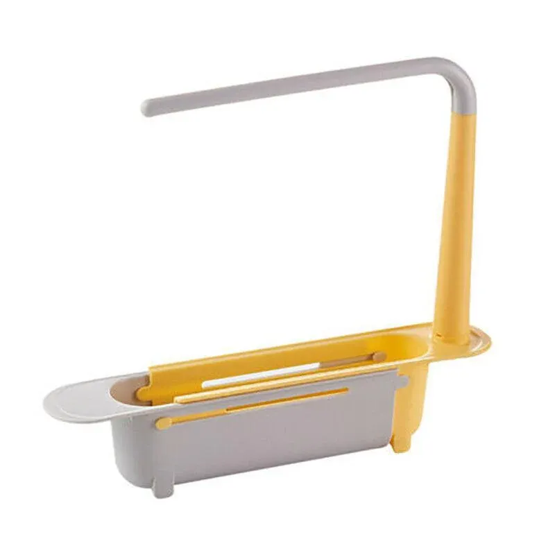 Telescopic Sink Rack Holder Expandable Storage Drain Basket Home Kitchen Tools - Green - Image 6