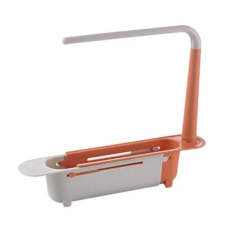 Telescopic Sink Rack Holder Expandable Storage Drain Basket Home Kitchen Tools - Green - Image 7