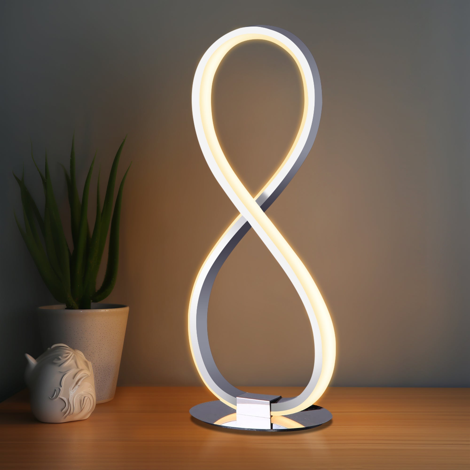Infinite LED Table Lamp - Chrome - Image 2