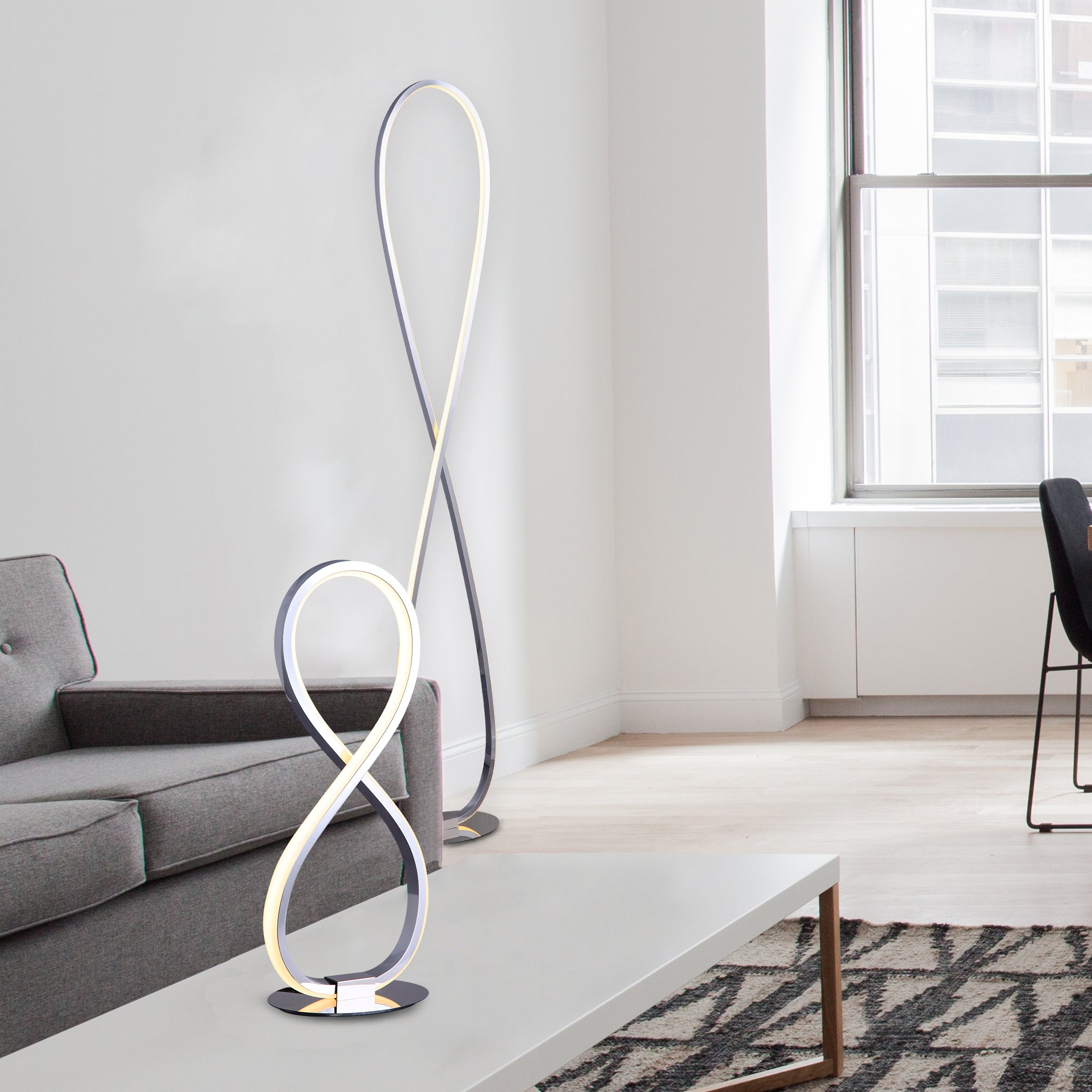 Infinite LED Floor Lamp - Chrome - Image 7