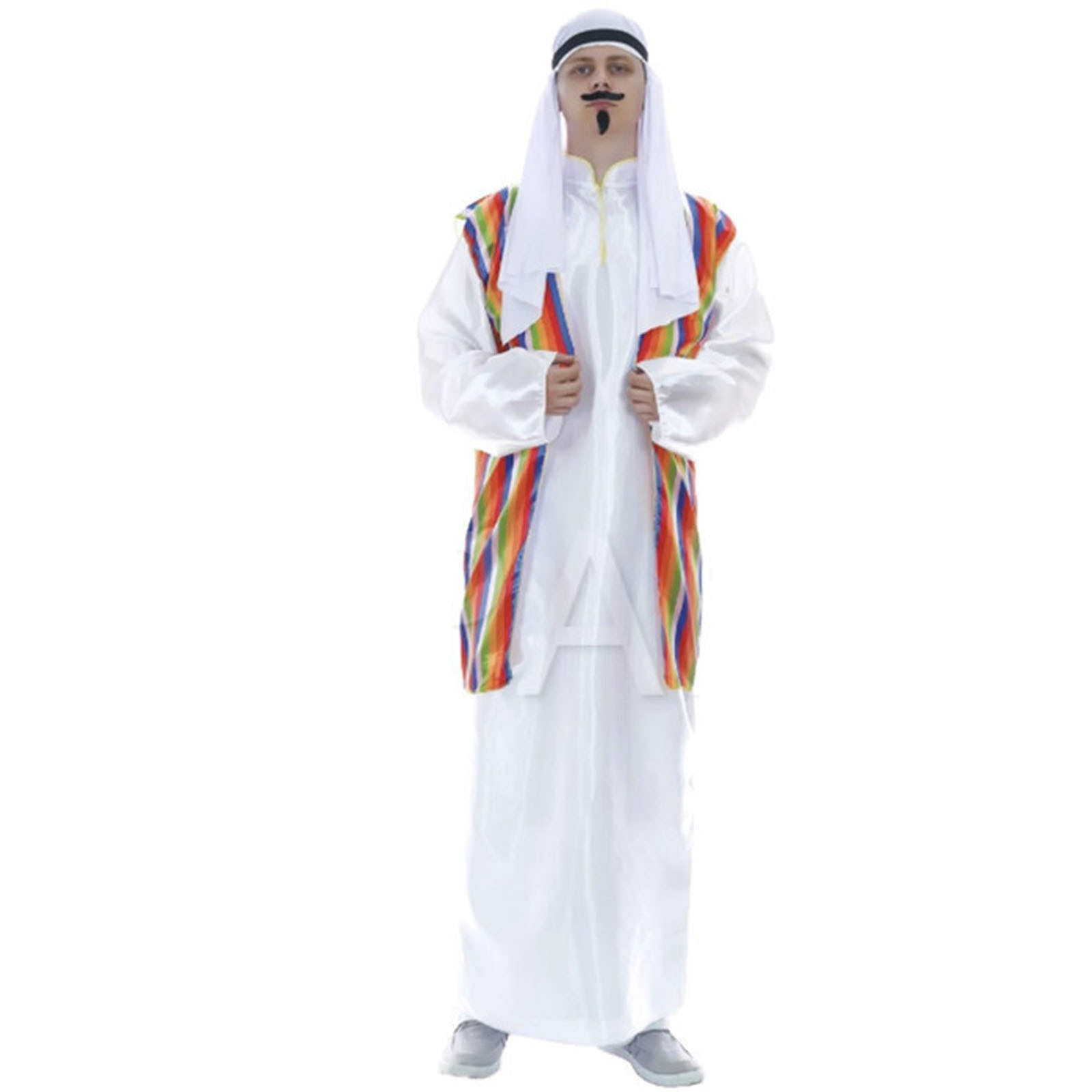 Arabian Man Costume Middle Eastern Party Sheik Dress Arab Pilgrim Sultan - Image 1