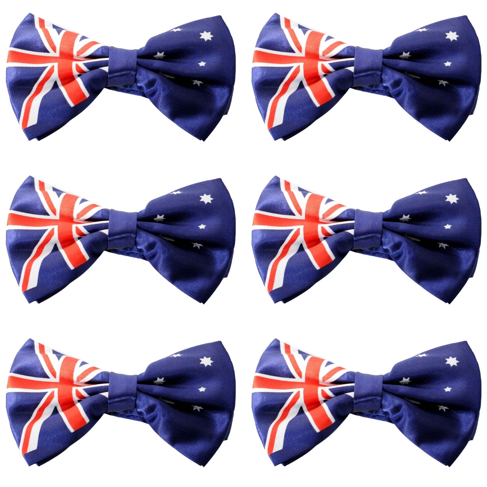 6x Australian Flag Bow Tie – Patriotic Accessory Australia Day - Image 1