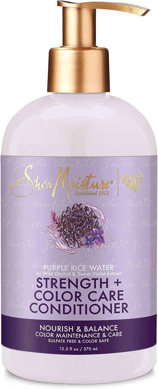 Shea Moisture Purple Rice Water Strength + Color Care Conditioner 370ml 1260 Gram - Image 1