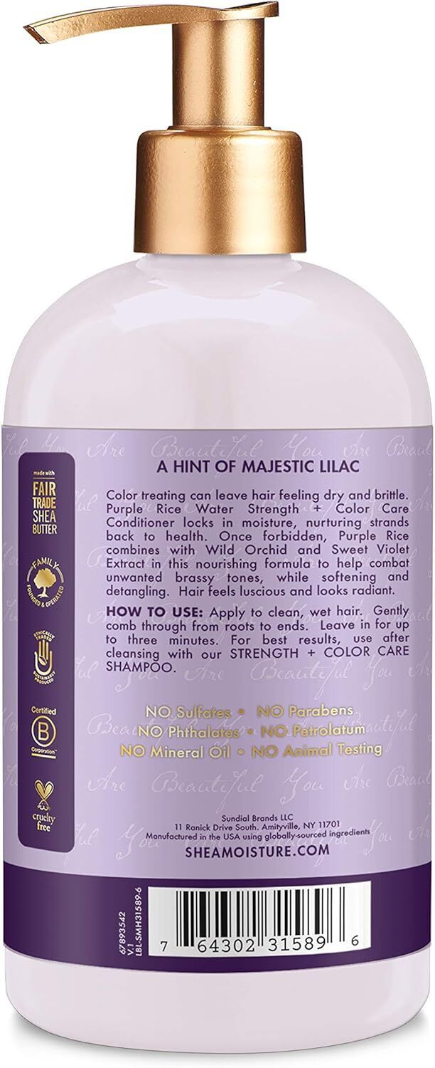 Shea Moisture Purple Rice Water Strength + Color Care Conditioner 370ml 1260 Gram - Image 6