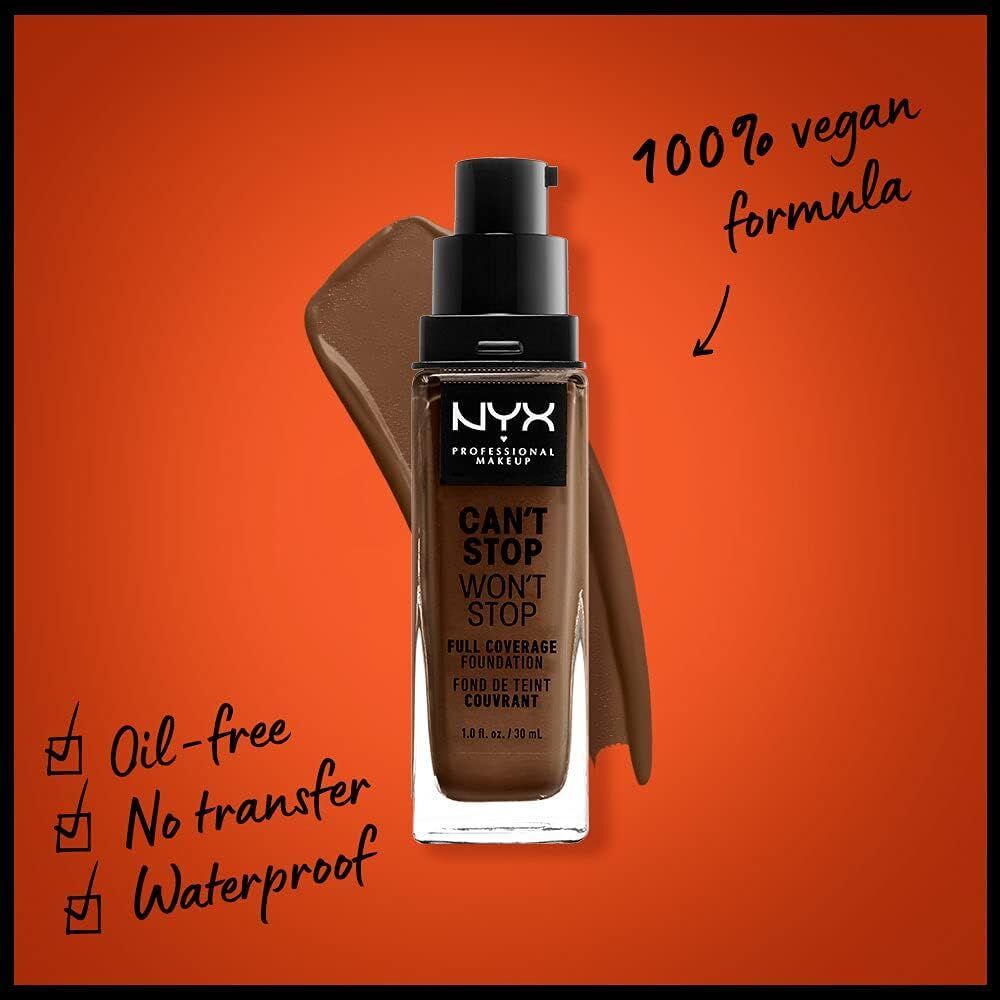 NYX Professional Makeup Can't Stop Won't Stop Full Coverage Liquid Foundation - 22 Deep Cool - Image 4