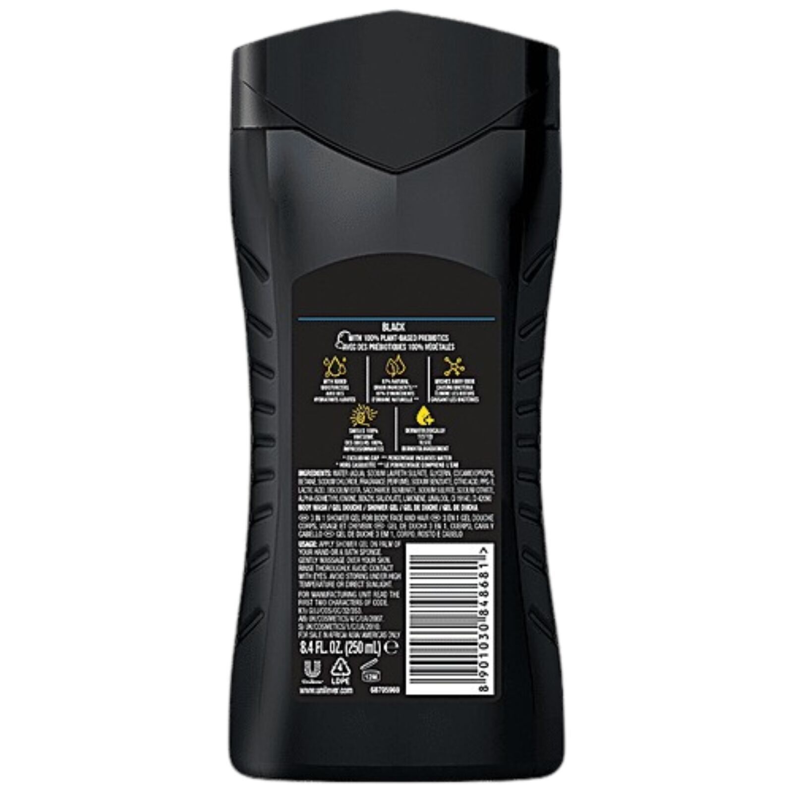 AXE Black 3-in-1 Body Face Hair Wash for Men – Frozen Pear & Cedarwood – 250mL - Image 3