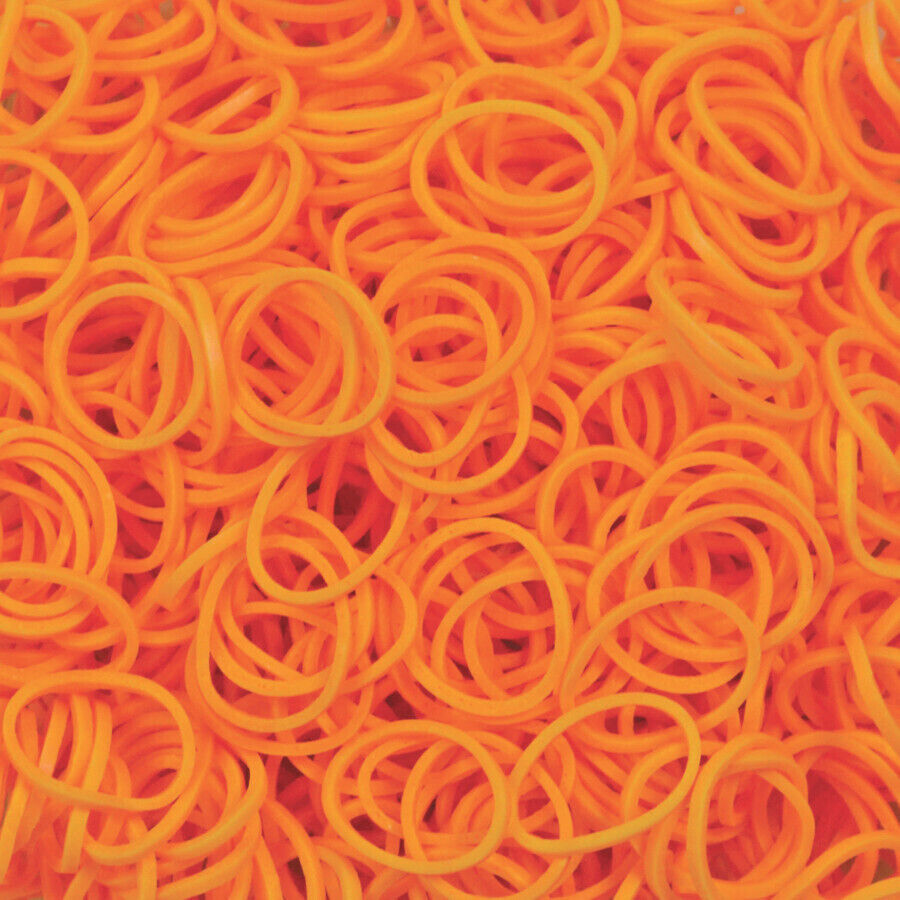 1200pcs Loom Bands Refill Kit Rubber DIY Bracelet Making Set - Plain Orange - Image 6
