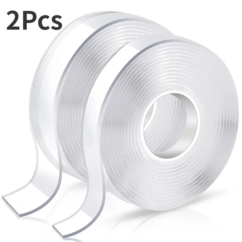 2x Double-Sided Nano Mounting Tape Traceless Clear Adhesive Invisible Gel 2M x 20mm - Image 2