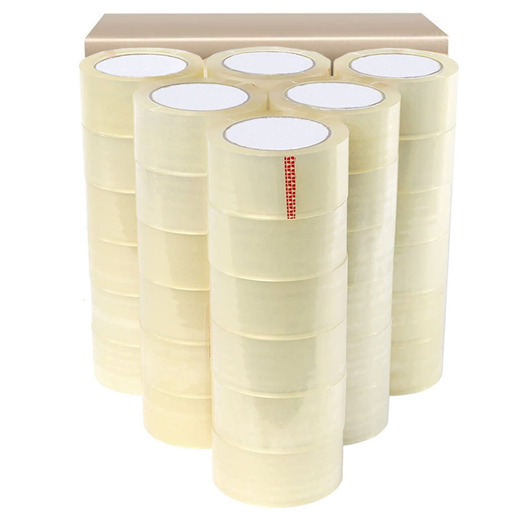 36x 100m Rolls Silent Clear Heavy Duty Packing Packaging Low Noise Tape (48mm Width) Bulk - Image 1