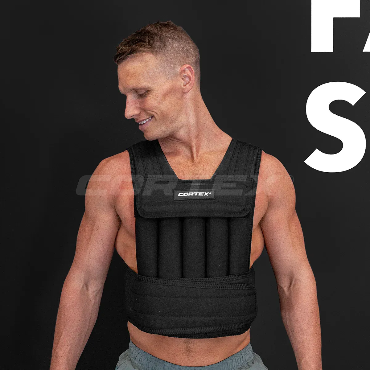 CORTEX 20kg Adjustable Weight Vest with 1kg Increments in Black - Image 3