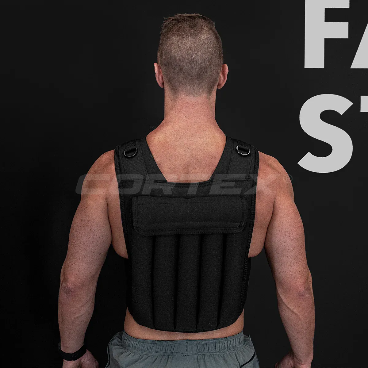 CORTEX 20kg Adjustable Weight Vest with 1kg Increments in Black - Image 4