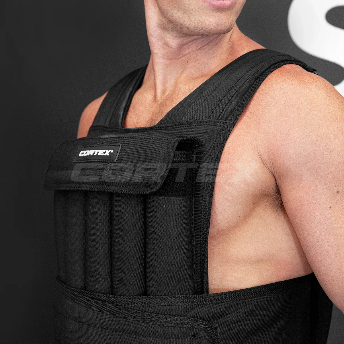 CORTEX 20kg Adjustable Weight Vest with 1kg Increments in Black - Image 6