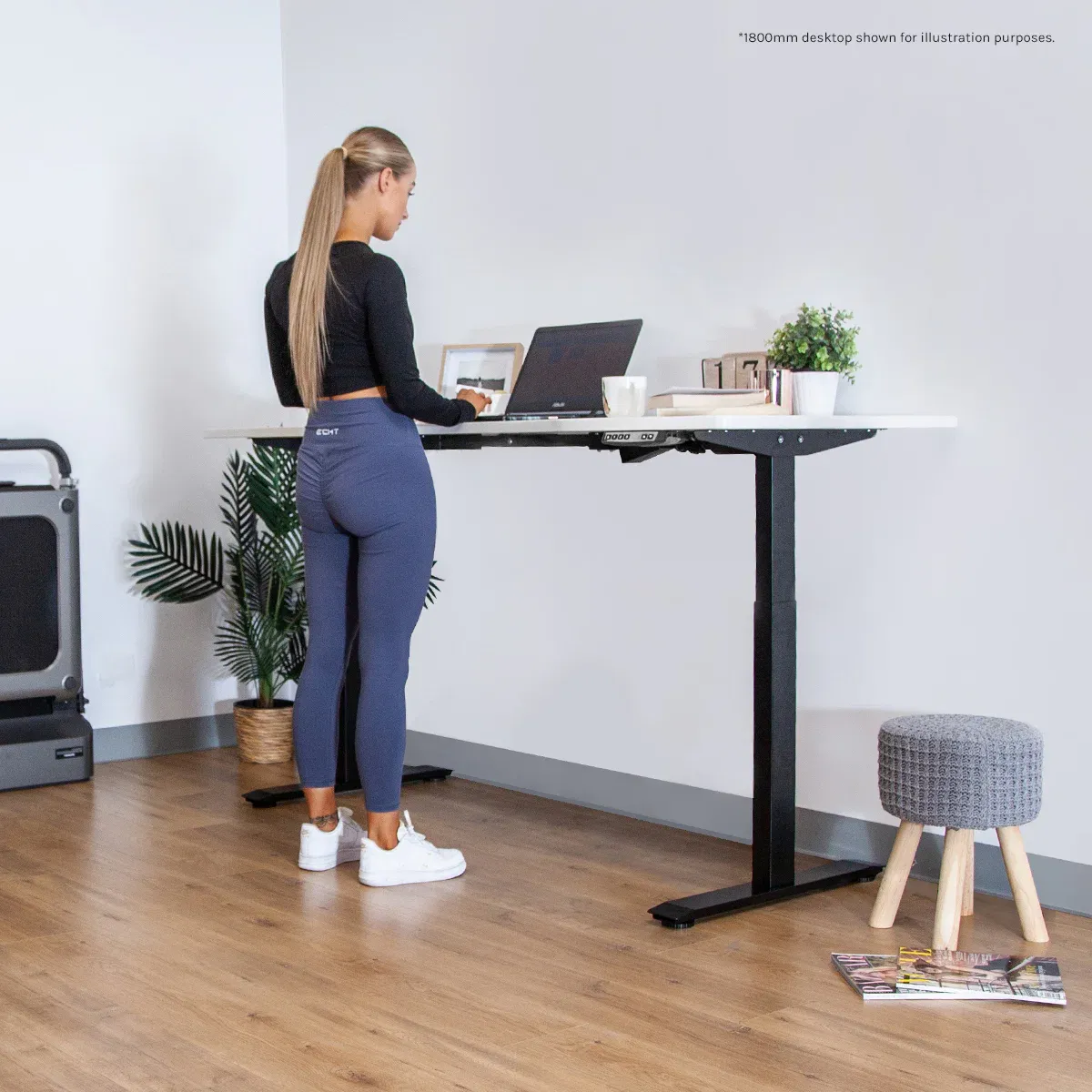 Lifespan Fitness ErgoDesk AUTO Series Automatic Standing Desk 150cm in White & Black - Image 2
