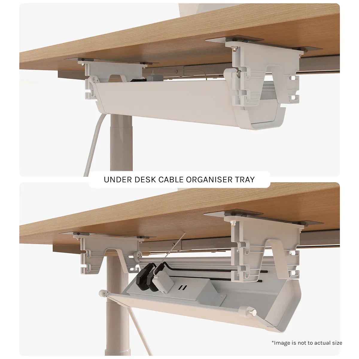 Lifespan Fitness ErgoDesk Automatic Standing Desk 1500mm (White) + Cable Management Tray - Image 8