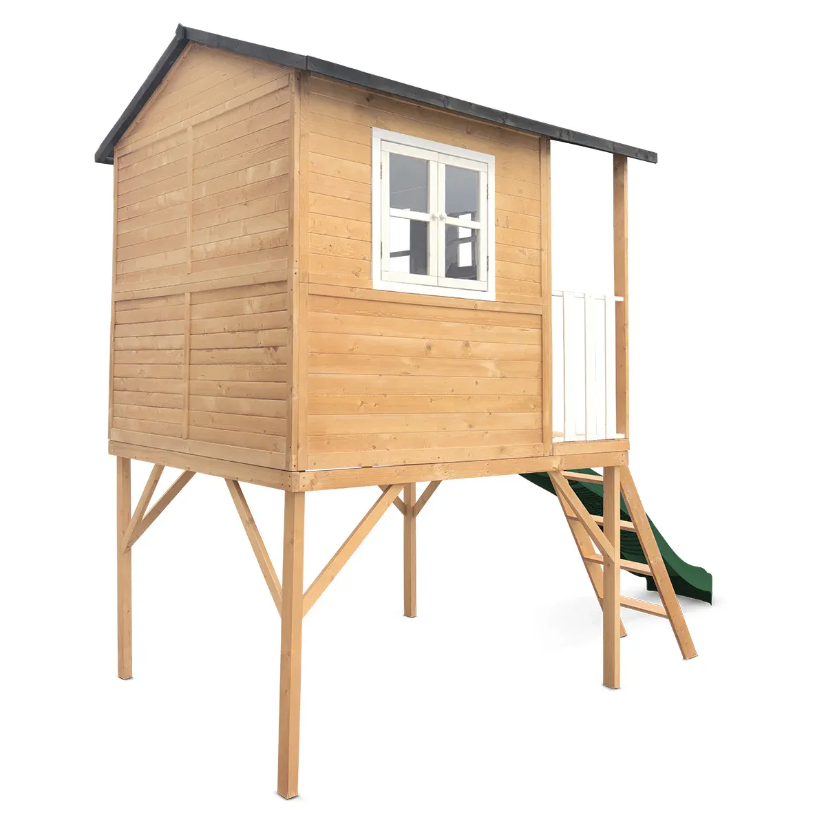 Lifespan Kids Burleigh Cubby House with 2.2m Slide (Green) - Image 6