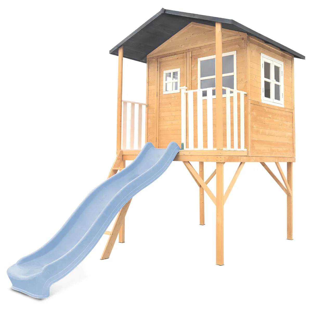 Lifespan Kids Burleigh Cubby House with 2.2m Slide (Pastel Blue) - Image 1