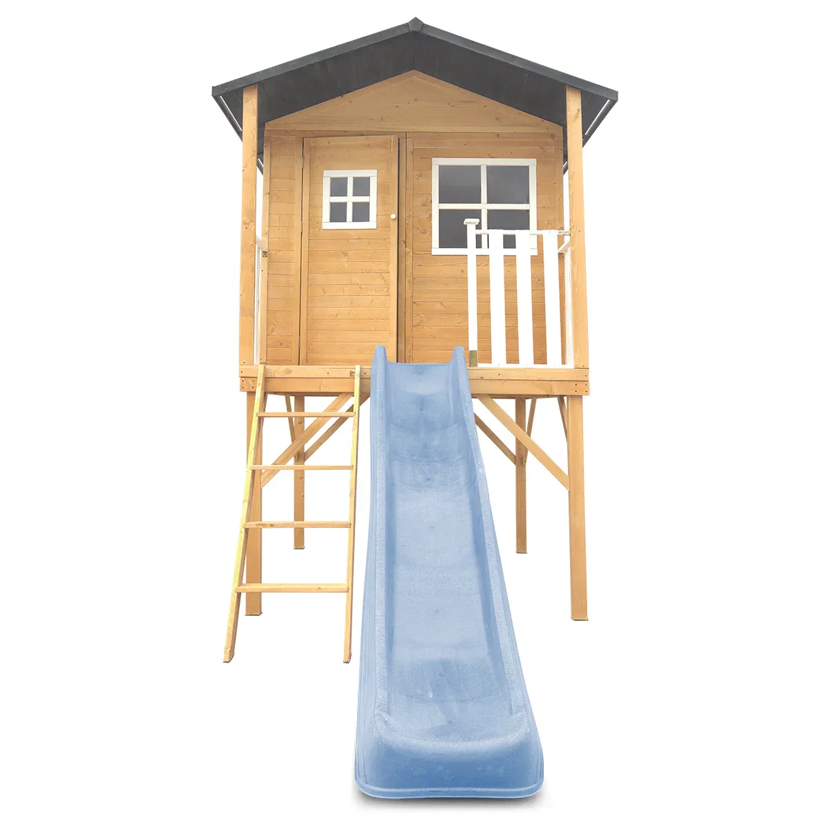 Lifespan Kids Burleigh Cubby House with 2.2m Slide (Pastel Blue) - Image 2