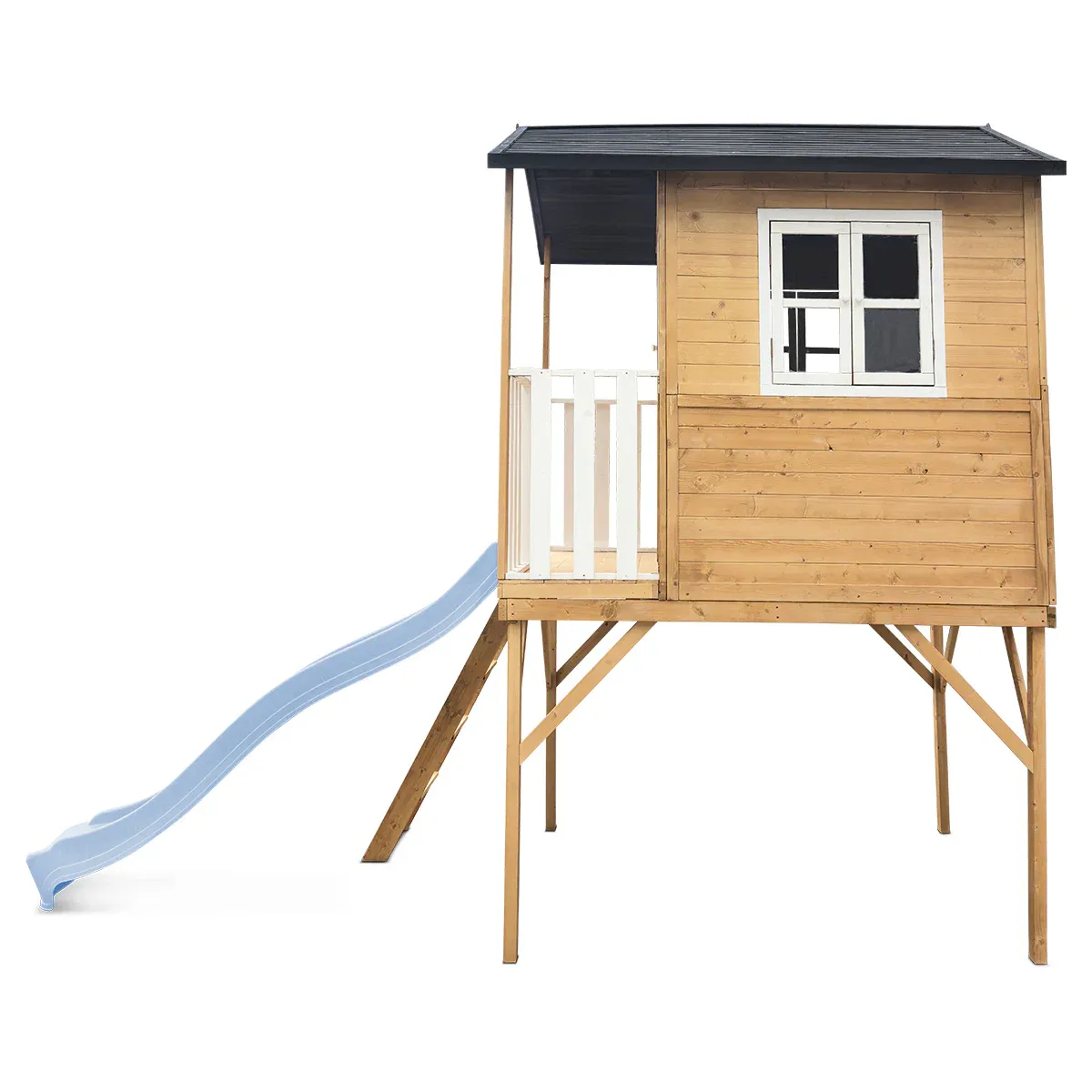 Lifespan Kids Burleigh Cubby House with 2.2m Slide (Pastel Blue) - Image 4