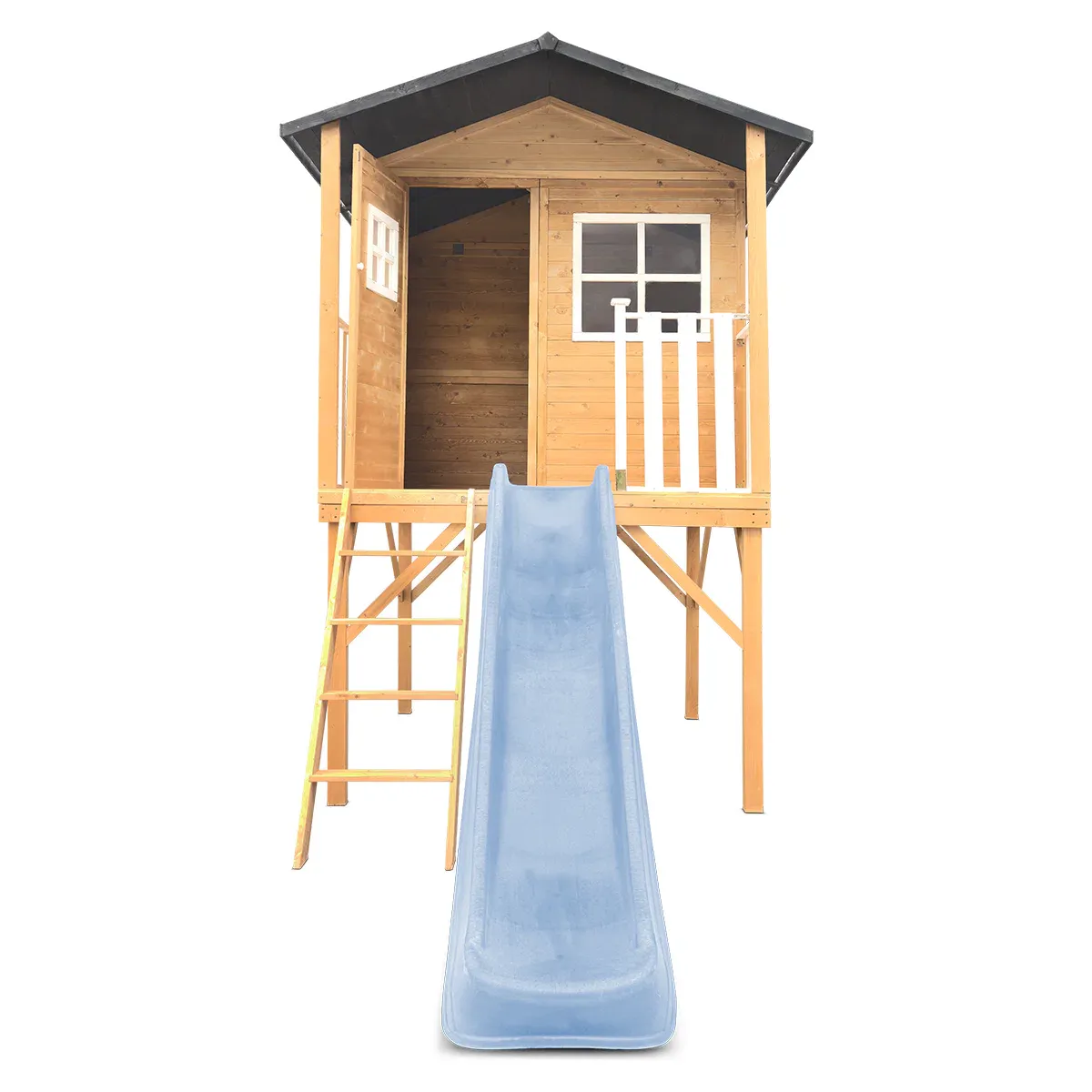 Lifespan Kids Burleigh Cubby House with 2.2m Slide (Pastel Blue) - Image 5