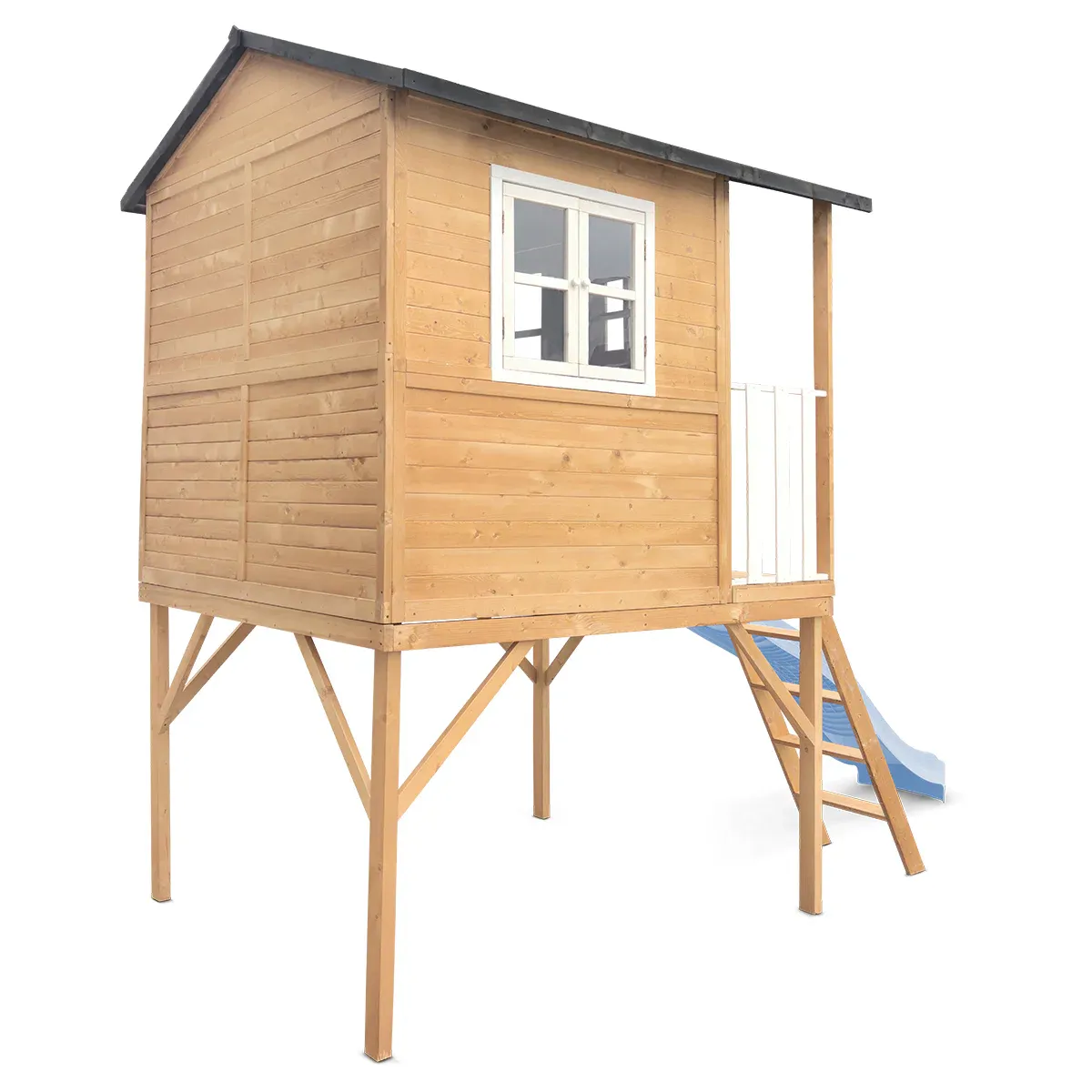 Lifespan Kids Burleigh Cubby House with 2.2m Slide (Pastel Blue) - Image 6