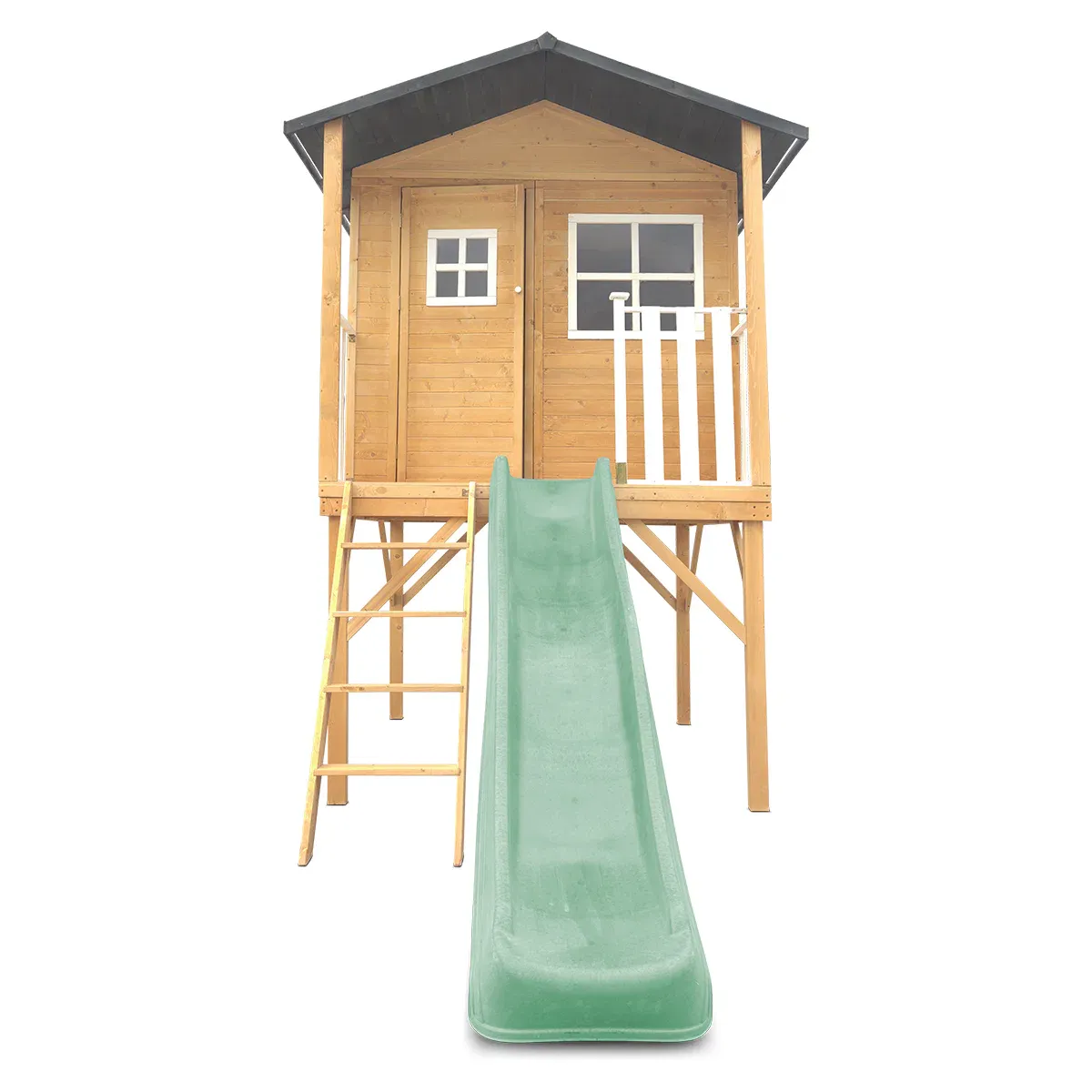 Lifespan Kids Burleigh Cubby House with 2.2m Slide (Pastel Green) - Image 2