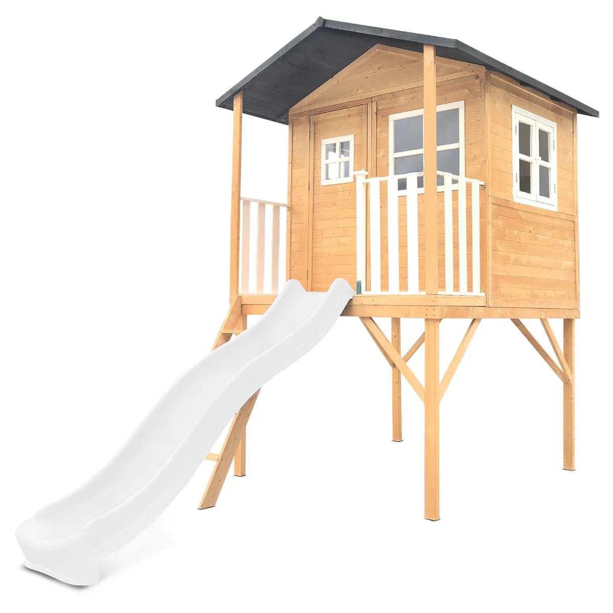 Lifespan Kids Burleigh Cubby House with 2.2m Slide (White) - Image 1