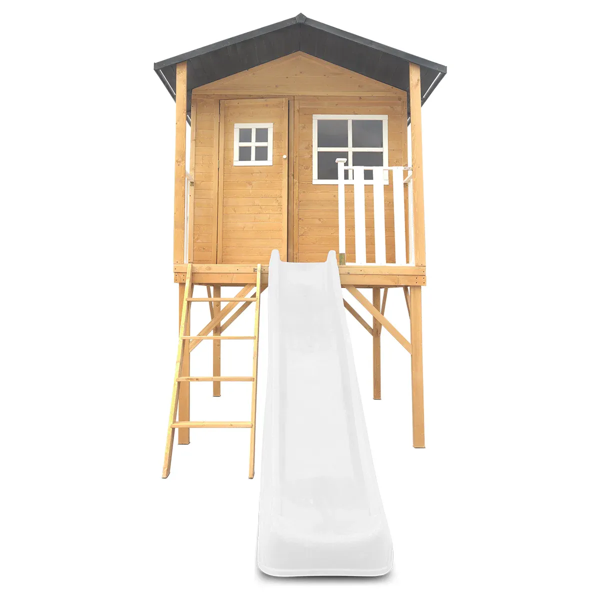Lifespan Kids Burleigh Cubby House with 2.2m Slide (White) - Image 2