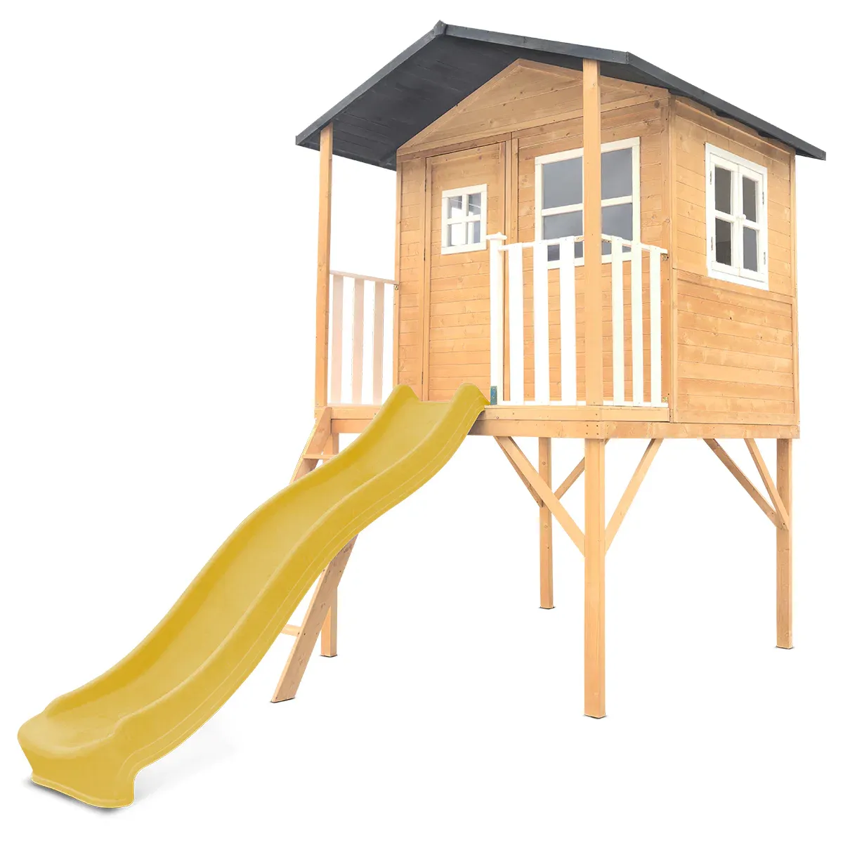 Lifespan Kids Burleigh Cubby House with 2.2m Slide (Yellow) - Image 1