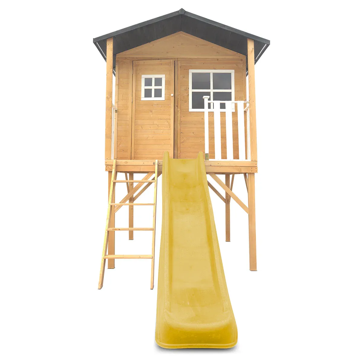 Lifespan Kids Burleigh Cubby House with 2.2m Slide (Yellow) - Image 2