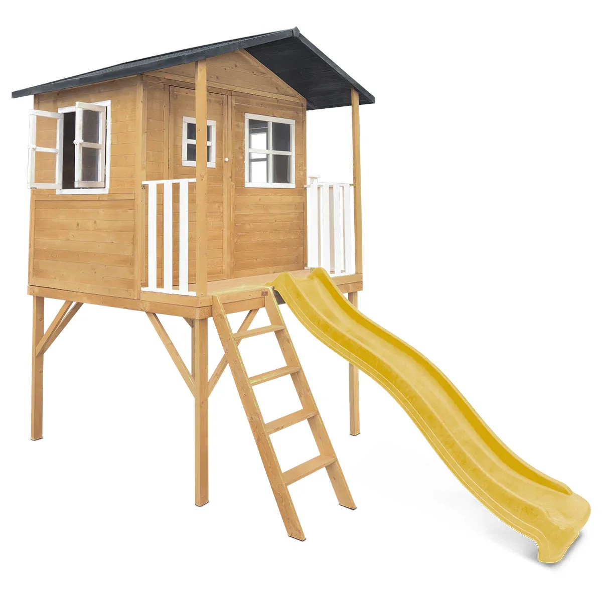 Lifespan Kids Burleigh Cubby House with 2.2m Slide (Yellow) - Image 3
