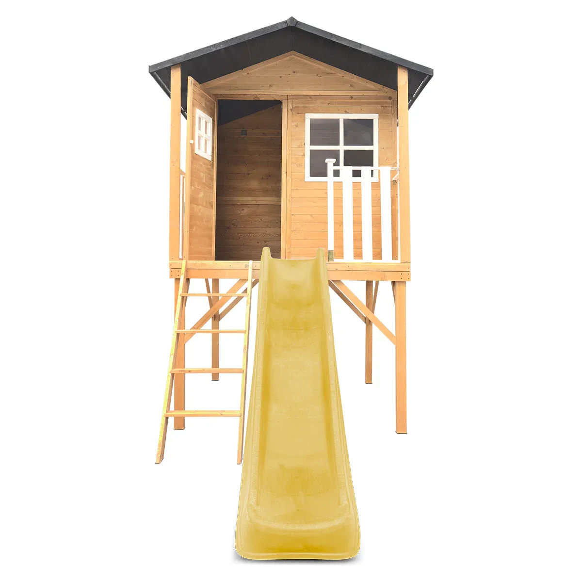 Lifespan Kids Burleigh Cubby House with 2.2m Slide (Yellow) - Image 5