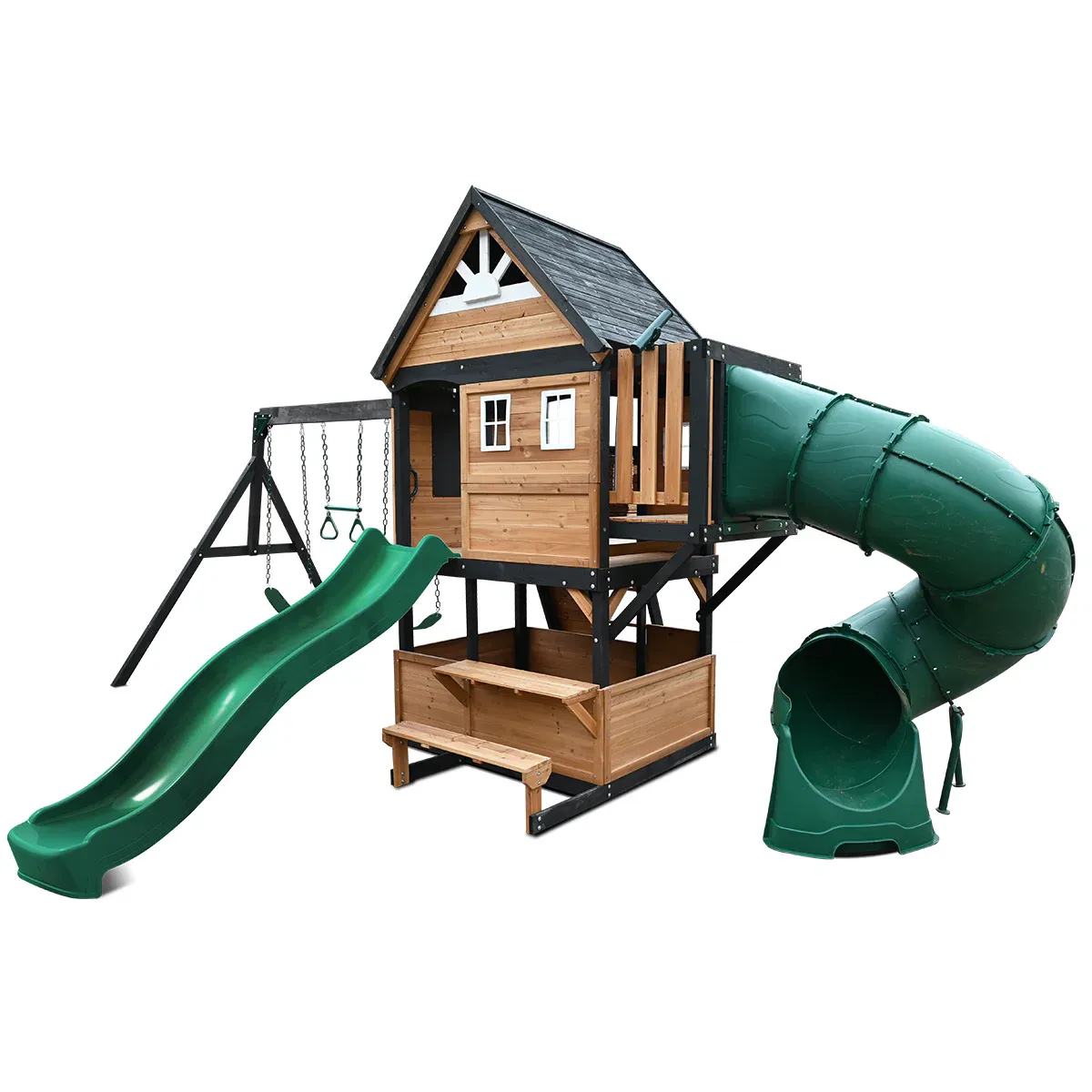 Lifespan Kids Claremont Swing Set & Play Centre with 2.2m Slide (Green) - Image 1