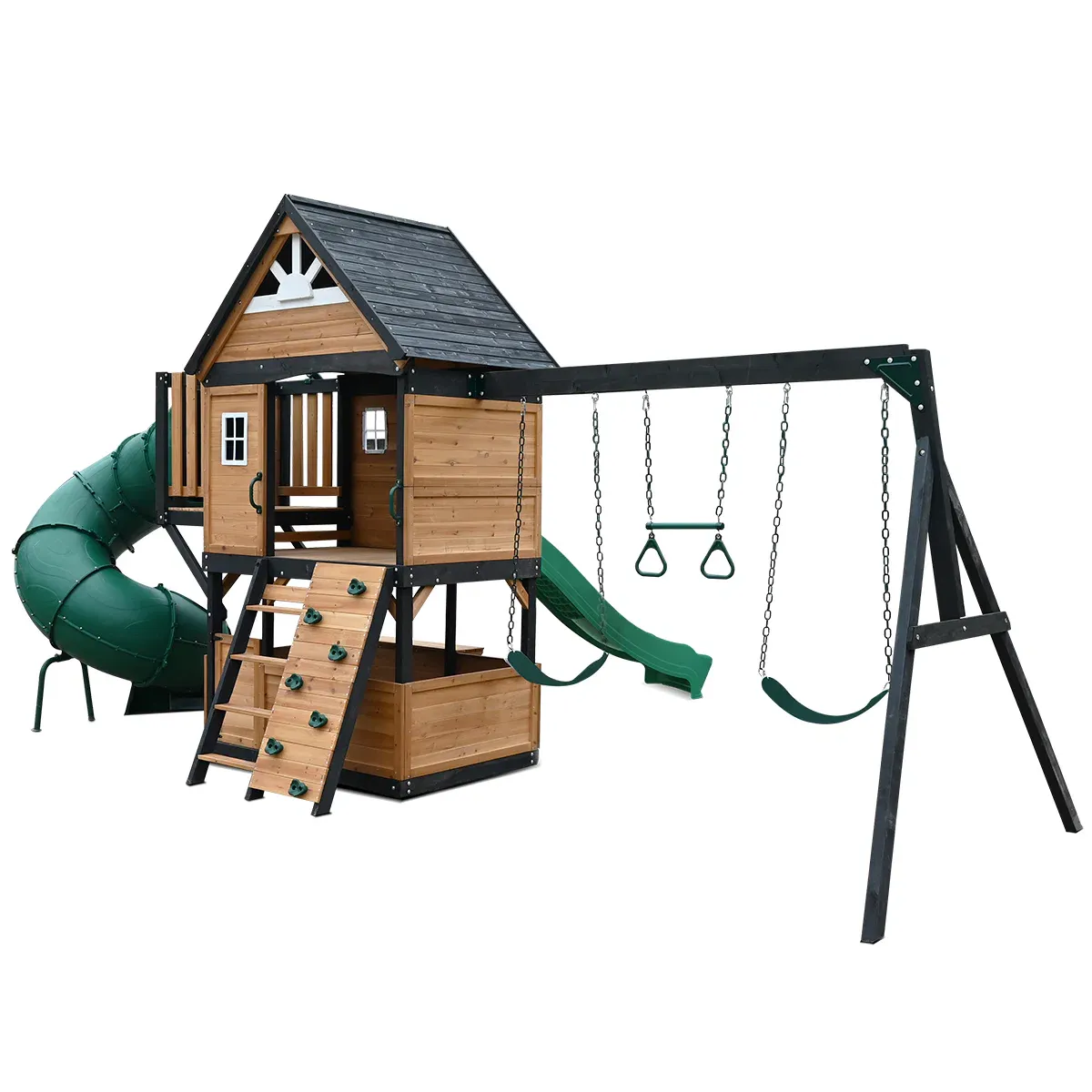 Lifespan Kids Claremont Swing Set & Play Centre with 2.2m Slide (Green) - Image 3