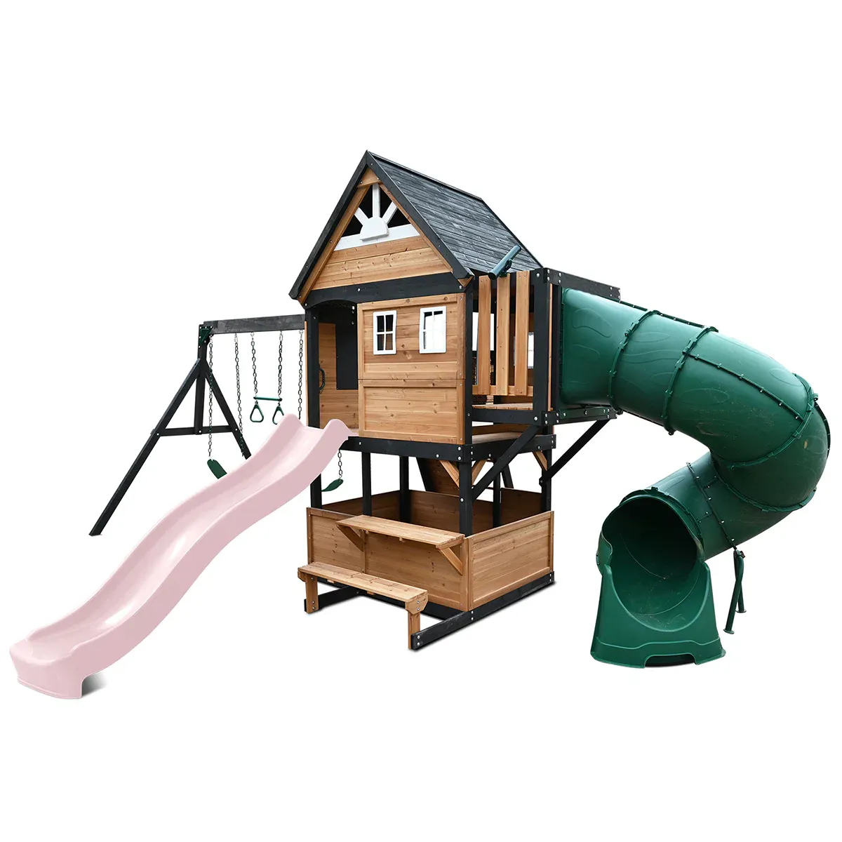 Lifespan Kids Claremont Swing Set & Play Centre with 2.2m Slide (Pastel Pink) - Image 1