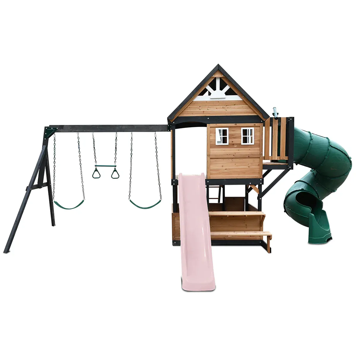 Lifespan Kids Claremont Swing Set & Play Centre with 2.2m Slide (Pastel Pink) - Image 2