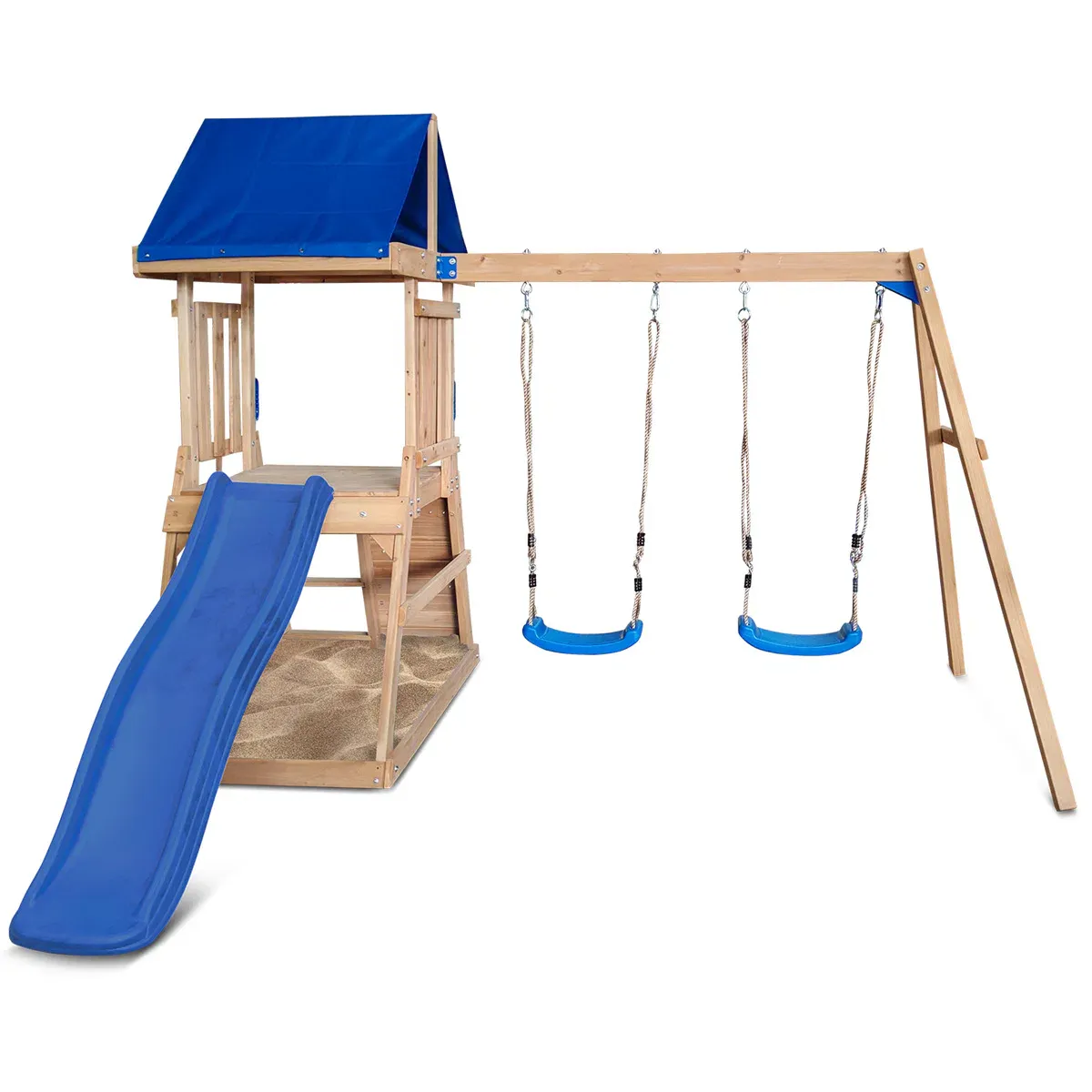 Lifespan Kids Hazelbrook Swing Set & Play Centre with 1.8m Slide (Blue) - Image 1