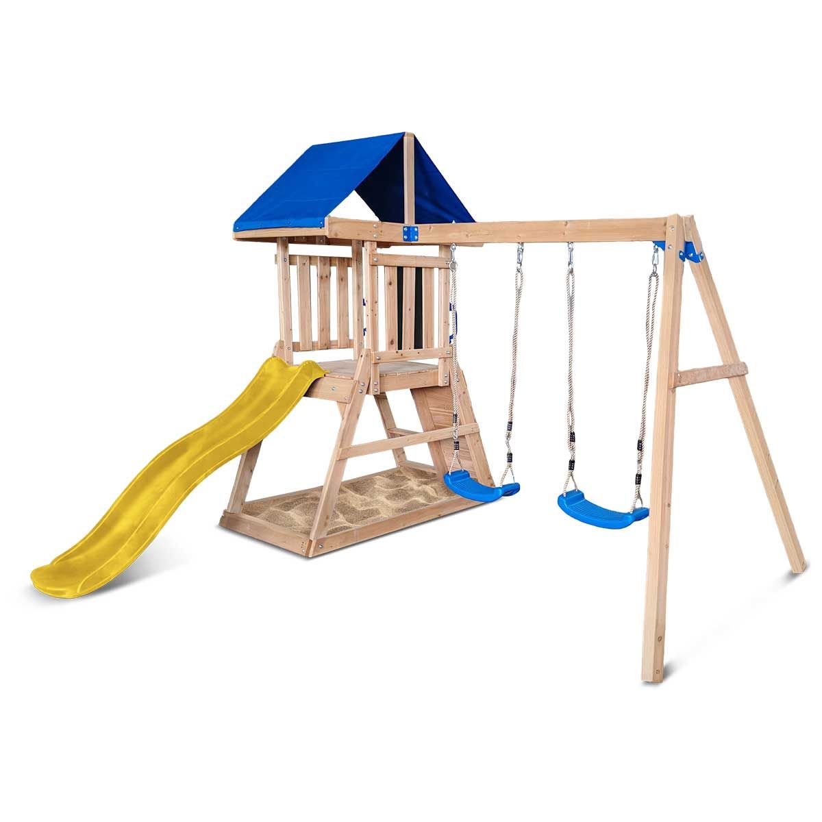 Lifespan Kids Hazelbrook Swing Set & Play Centre with 1.8m Slide (Yellow) - Image 2