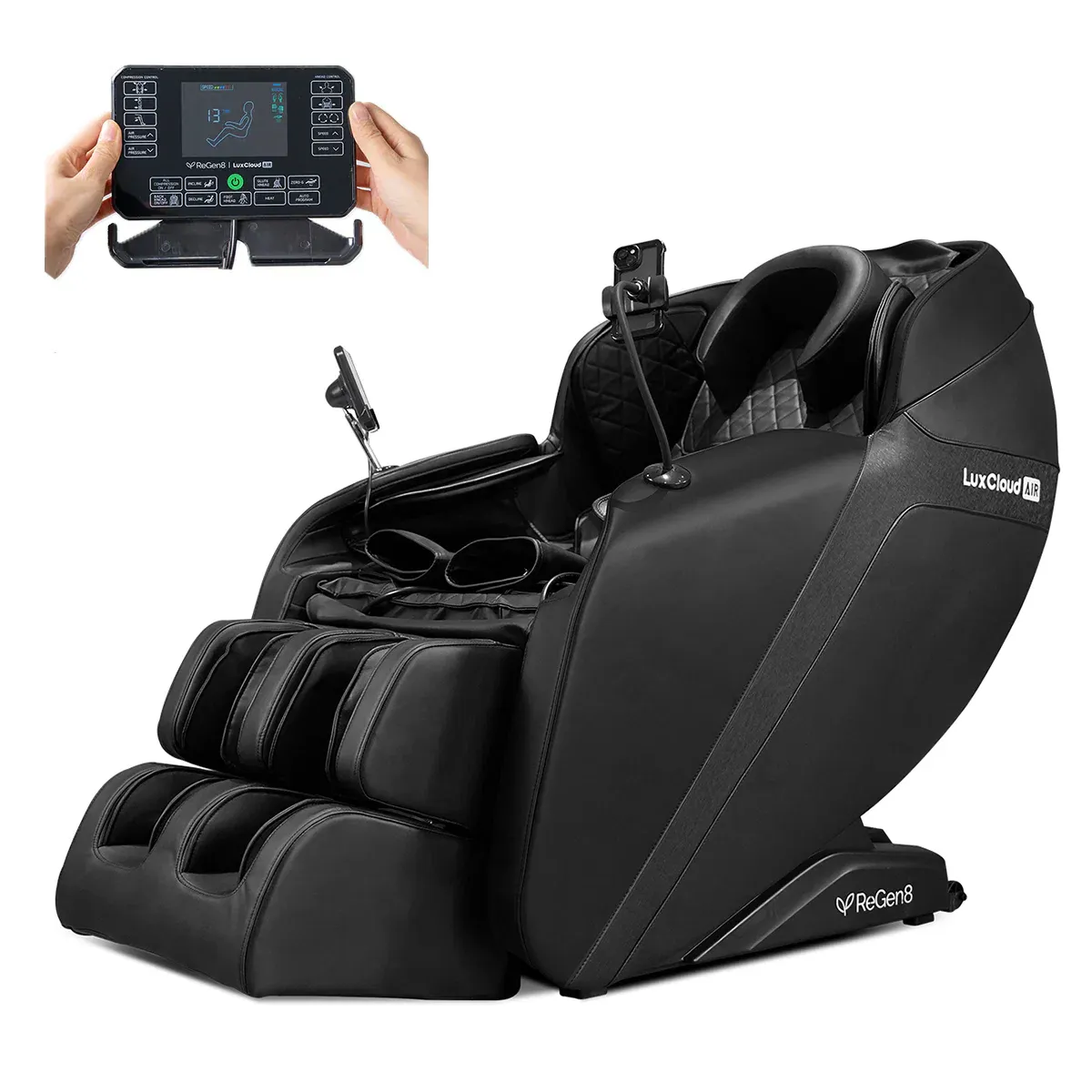 ReGen8 LuxCloud Air - Zero Gravity Heated Massage Chair in Black - Image 2