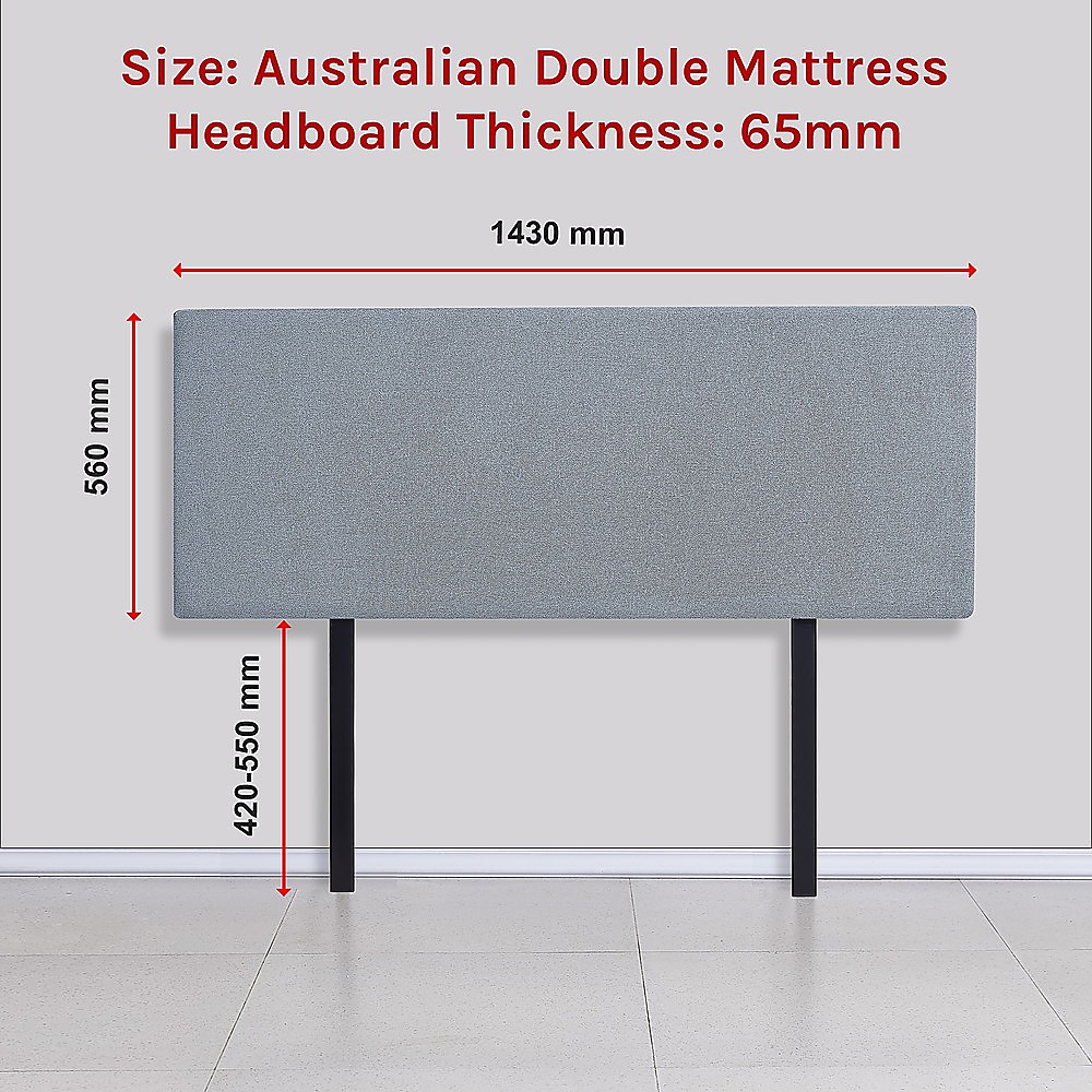 Linen Fabric Double Bed Deluxe Headboard Bedhead - Berlin Blue - Image 6
