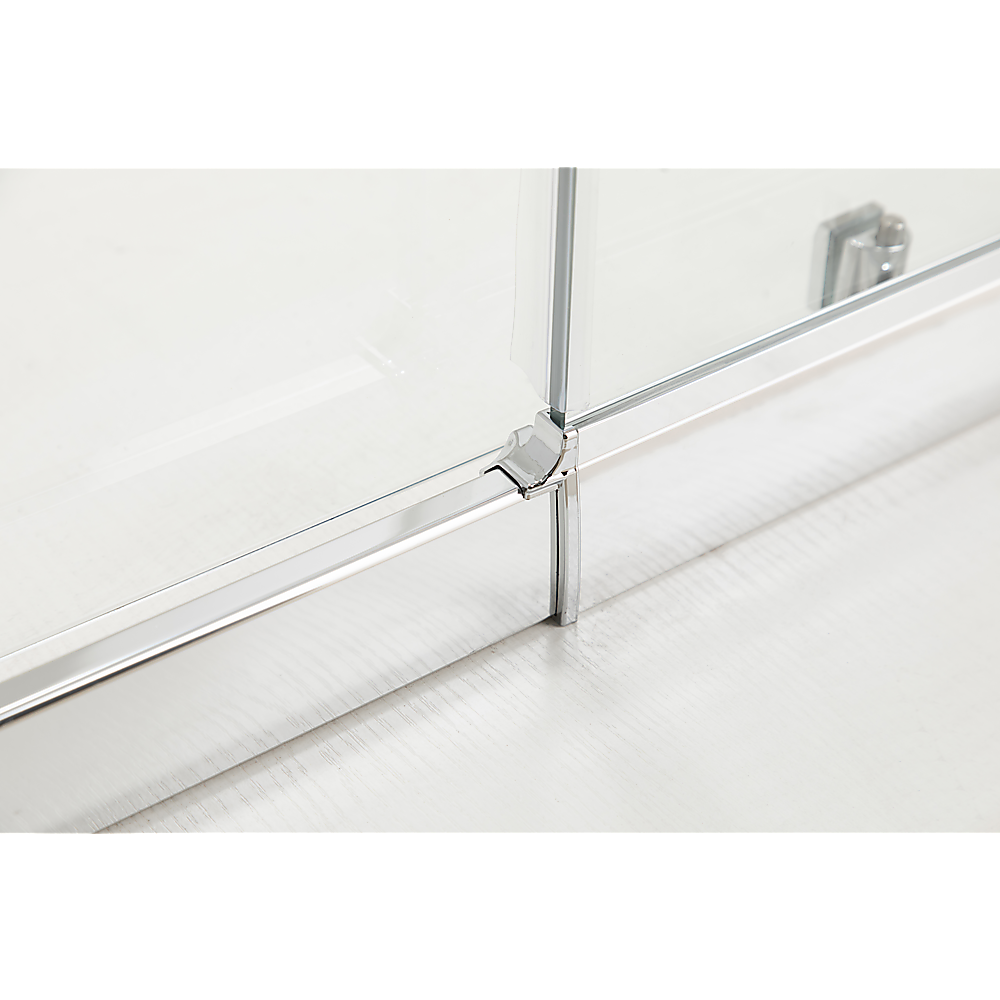 155-170cm Adjustable Wall to Wall Sliding Glass Shower Door in Chrome - Image 5