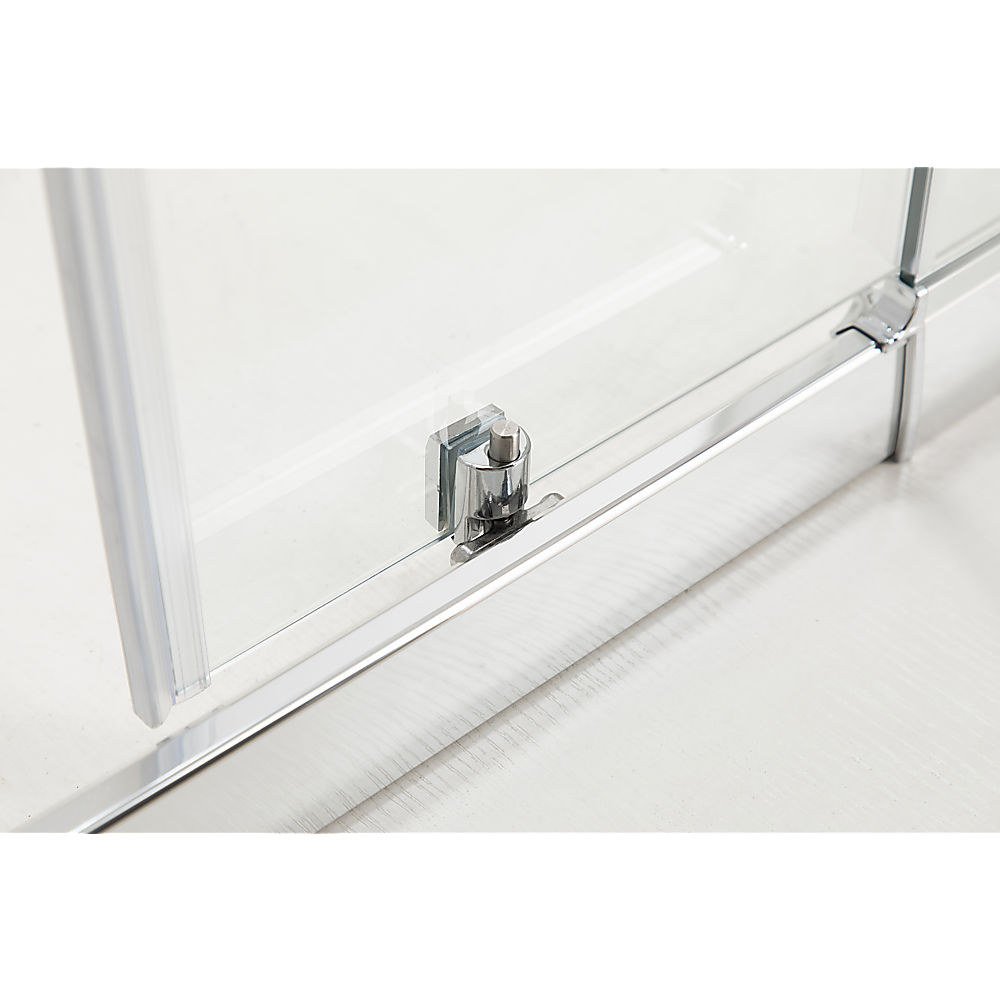 155-170cm Adjustable Wall to Wall Sliding Glass Shower Door in Chrome - Image 6